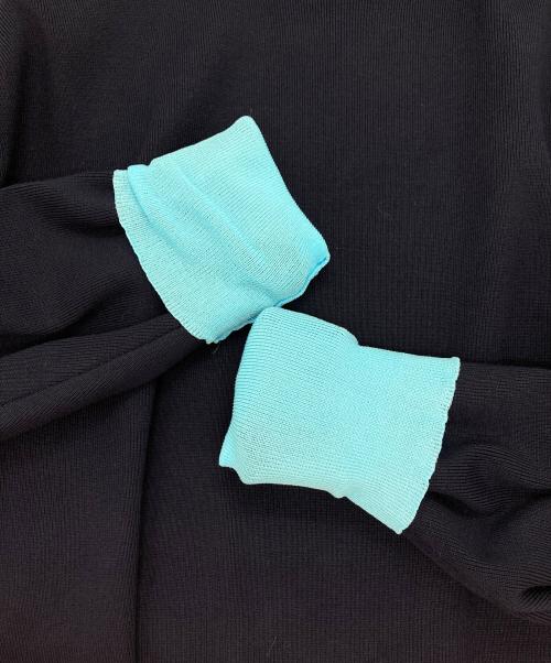 yuw（ユウ）yuw (ユウ) バイカラーニットワンピース ネイビー サイズ:Free 未使用品の古着・服飾アイテム