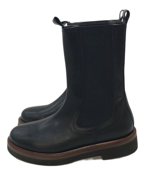 PASCUCCI（パスクッチ）PASCUCCI (パスクッチ) ラウンドトウサイドゴアショートブーツ ブラック サイズ:37の古着・服飾アイテム