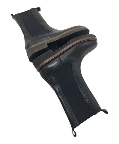 PASCUCCI（パスクッチ）PASCUCCI (パスクッチ) ラウンドトウサイドゴアショートブーツ ブラック サイズ:37の古着・服飾アイテム