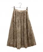 CLANEクラネ）の古着「FLOWING FLOWER SKIRT」｜ベージュ