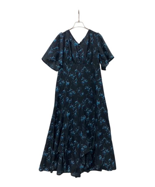 stola.（ストラ）stola. (ストラ) 線画花柄プリントワンピース ネイビー サイズ:SIZE38の古着・服飾アイテム