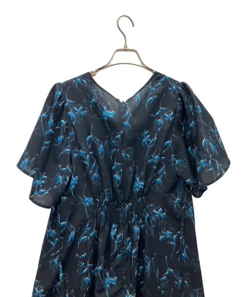 stola.（ストラ）stola. (ストラ) 線画花柄プリントワンピース ネイビー サイズ:SIZE38の古着・服飾アイテム