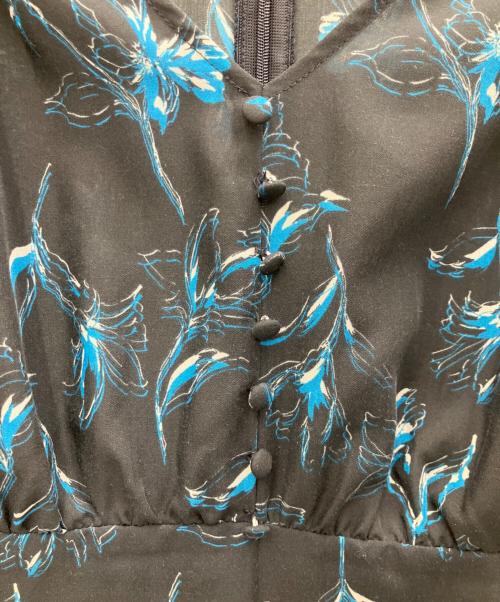 stola.（ストラ）stola. (ストラ) 線画花柄プリントワンピース ネイビー サイズ:SIZE38の古着・服飾アイテム