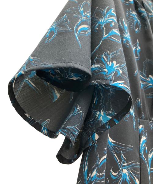 stola.（ストラ）stola. (ストラ) 線画花柄プリントワンピース ネイビー サイズ:SIZE38の古着・服飾アイテム