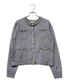 JUSGLITTY（ジャスグリッティー）の古着「キラキラニットジャケット」｜グレー