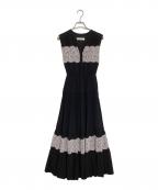 HER LIP TOハーリップトゥ）の古着「Scala Lace-Trimmed Dress」｜ブラック