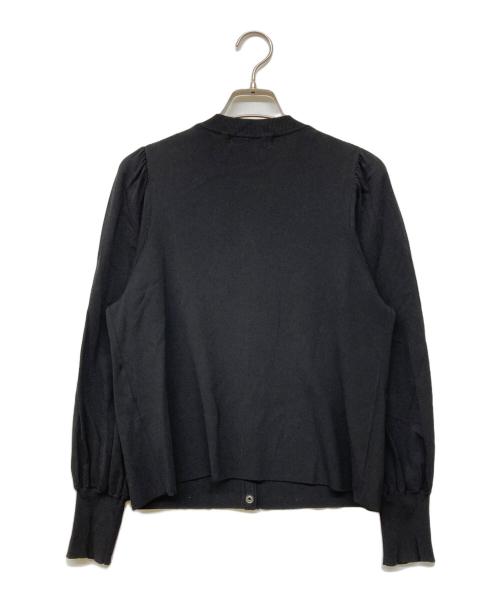 M-PREMIER（エムプルミエ）M-PREMIER (エムプルミエ) ドットボタンギャザースリーブカーディガン ブラック サイズ:38の古着・服飾アイテム