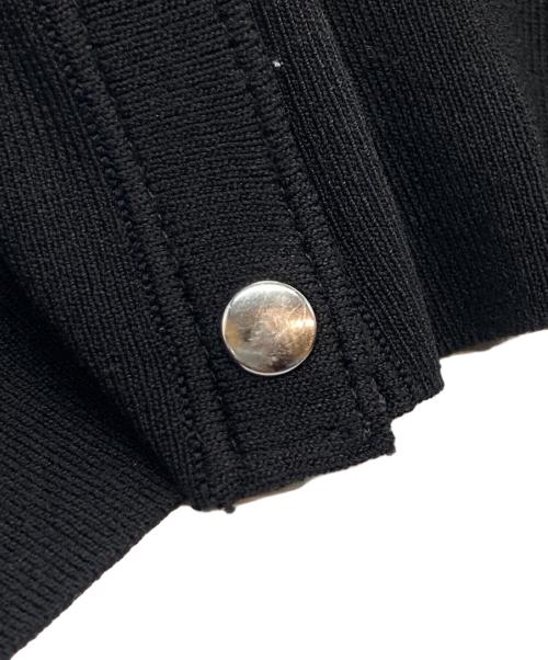 M-PREMIER（エムプルミエ）M-PREMIER (エムプルミエ) ドットボタンギャザースリーブカーディガン ブラック サイズ:38の古着・服飾アイテム