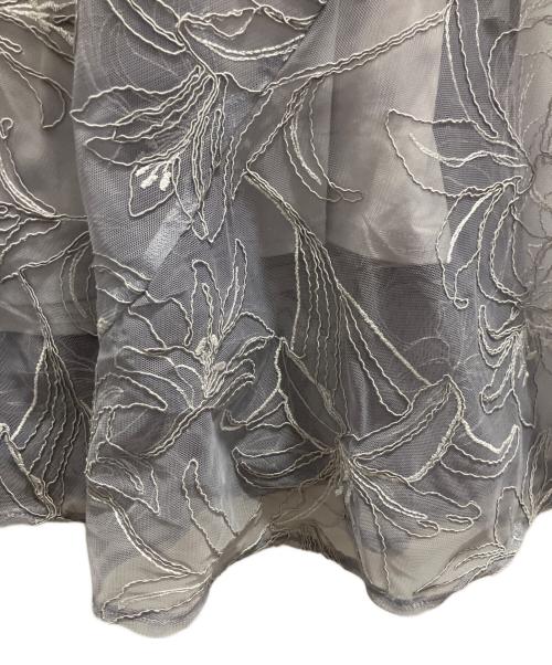 stola.（ストラ）stola. (ストラ) コード刺繍スカート グレー サイズ:40の古着・服飾アイテム