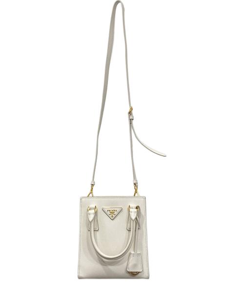 PRADA（プラダ）PRADA (プラダ) SAFFIANO LUX　2WAYショルダーバッグ ホワイトの古着・服飾アイテム