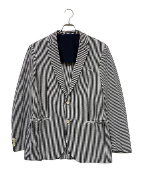 BOSS HUGO BOSS（ボス ヒューゴボス）BOSS HUGO BOSS (ボス ヒューゴボス) 2B Stretch tailoringストライプテーラードジャケット ブラック サイズ:50の古着・服飾アイテム