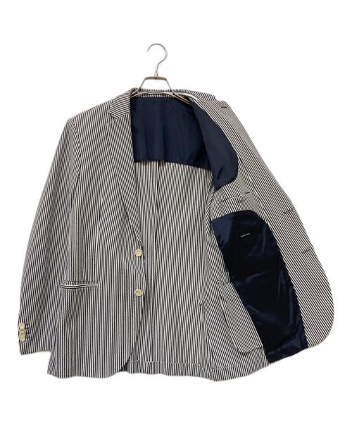 BOSS HUGO BOSS（ボス ヒューゴボス）BOSS HUGO BOSS (ボス ヒューゴボス) 2B Stretch tailoringストライプテーラードジャケット ブラック サイズ:50の古着・服飾アイテム