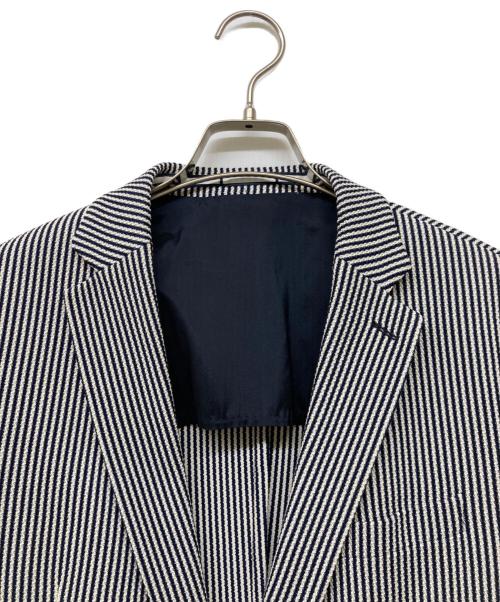 BOSS HUGO BOSS（ボス ヒューゴボス）BOSS HUGO BOSS (ボス ヒューゴボス) 2B Stretch tailoringストライプテーラードジャケット ブラック サイズ:50の古着・服飾アイテム