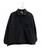 STILL BY HANDスティルバイハンド）の古着「SYNTHETIC LEATHER OVER SHIRT」｜ブラック