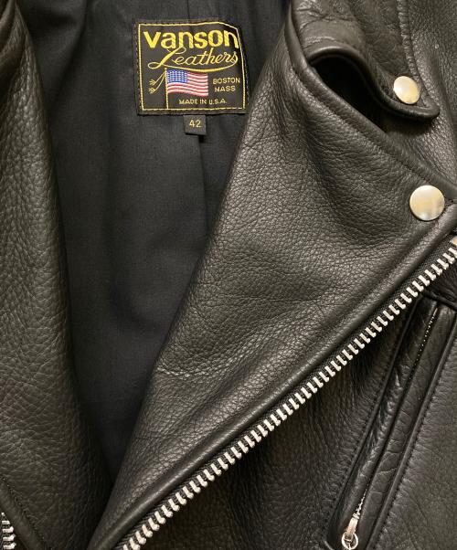 VANSON（バンソン）VANSON (バンソン) DOUBLE RIDERS JACKET ブラック サイズ:42の古着・服飾アイテム