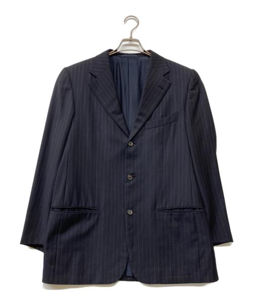 ERMENEGILDO ZEGNA（エルメネジルド・ゼニア）ERMENEGILDO ZEGNA (エルメネジルド・ゼニア) 3Bストライプテーラードジャケット ネイビー サイズ:‐の古着・服飾アイテム