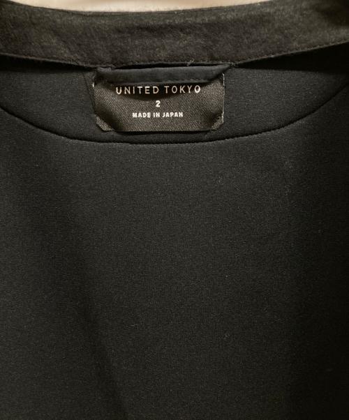 UNITED TOKYO（ユナイテッドトーキョー）UNITED TOKYO (ユナイテッドトーキョー) ライトメルトンボンディング ノーカラーコート ブラック サイズ:2の古着・服飾アイテム