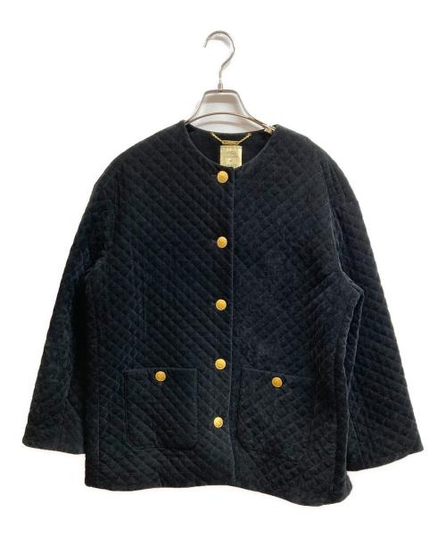 journal standard L'essage（ジャーナルスタンダード レサージュ）journal standard L'essage (ジャーナルスタンダード レサージュ) ベロアキルティングブルゾン ブラック サイズ:Freeの古着・服飾アイテム