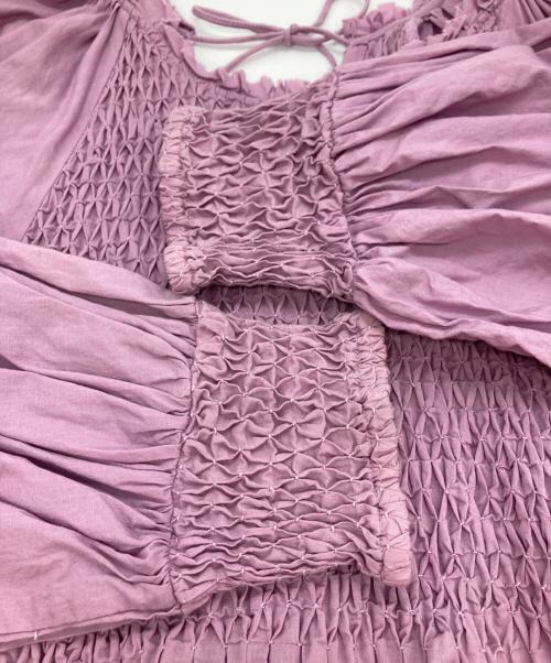 KiiRA（キーラ）KiiRA (キーラ) スモッキングワンピース パープル サイズ:FREEの古着・服飾アイテム