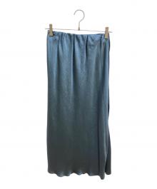 Noble（ノーブル）の古着「ナローAラインサテンスカート」｜ブルー