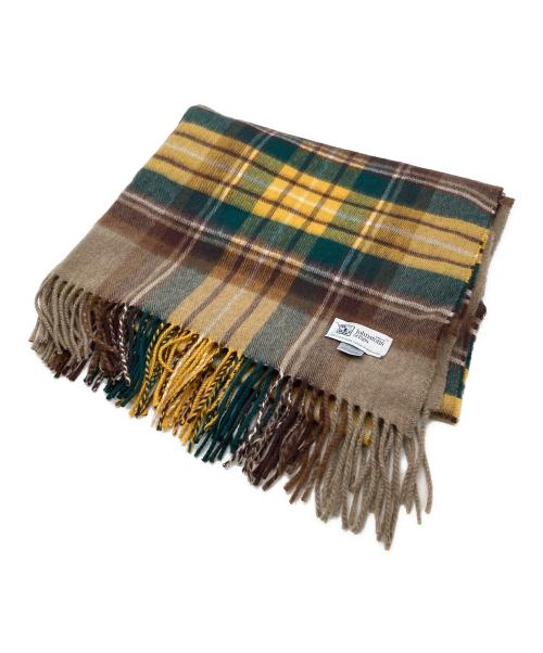 JOHNSTONS OF ELGIN（ジョンストンズオブエルガン）JOHNSTONS OF ELGIN (ジョンストンズオブエルガン) チェックカシミヤ大判ストール ベージュの古着・服飾アイテム