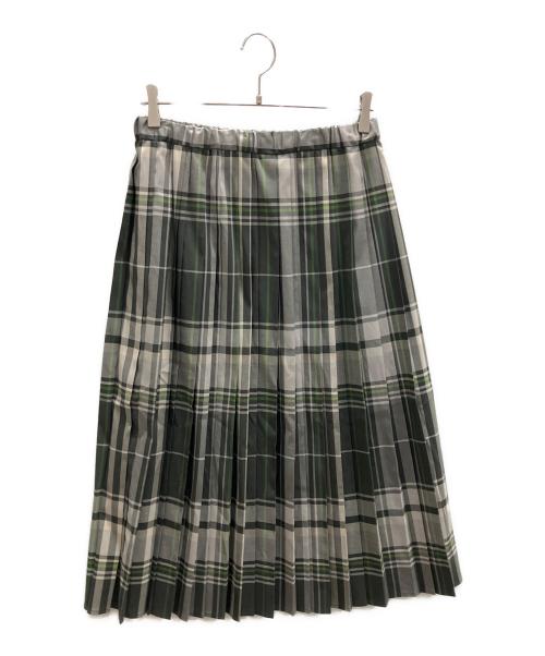 URBAN RESEARCH DOORS（アーバンリサーチドアーズ）URBAN RESEARCH DOORS (アーバンリサーチドアーズ) チェックプリーツスカート グレー×グリーン サイズ:М 未使用品の古着・服飾アイテム