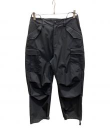 Wild Life Tailor（ワイルドライフテイラー）の古着「ドライウーステッドワイドカーゴパンツ」｜ネイビー