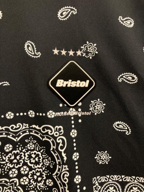 F.C.R.B.（エフシーレアルブリストル）F.C.R.B. (エフシーレアルブリストル) WHOLE PATTERN SS MOCKNECK TOP ブラック サイズ:Lの古着・服飾アイテム