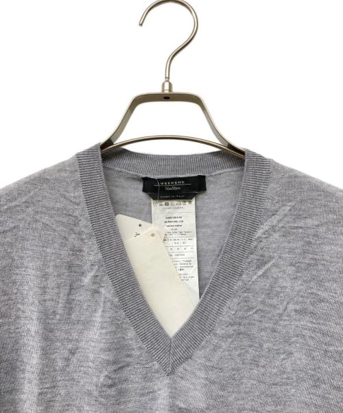 Max Mara WEEK END LINE（マックスマーラ ウイークエンドライン）Max Mara WEEK END LINE (マックスマーラ ウイークエンドライン) ウールVネックニット グレー サイズ:Mの古着・服飾アイテム