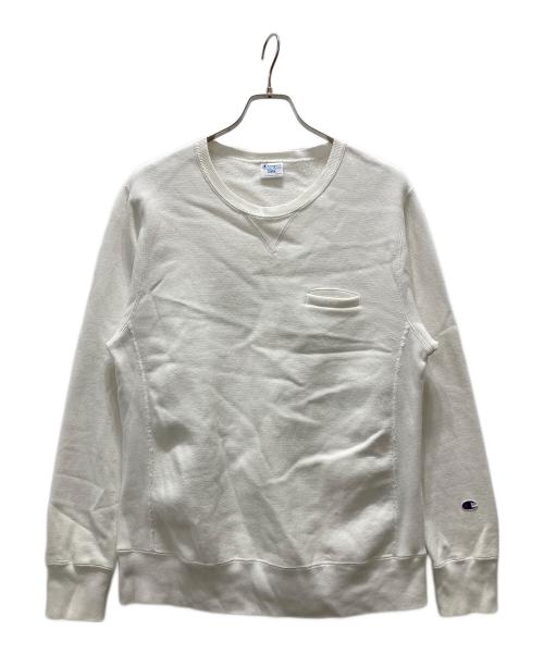 Champion REVERSE WEAVE（チャンピオン リバース ウィーブ）Champion REVERSE WEAVE (チャンピオン リバース ウィーブ) クルーネックスウェット ホワイト サイズ:Lの古着・服飾アイテム