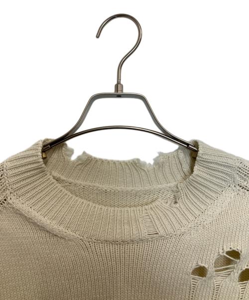 Maison Margiela（メゾンマルジェラ）Maison Margiela (メゾンマルジェラ) クラッシュドサイドスリッドニット ホワイト サイズ:Sの古着・服飾アイテム
