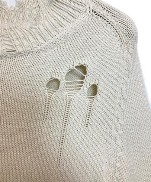 Maison Margiela（メゾンマルジェラ）Maison Margiela (メゾンマルジェラ) クラッシュドサイドスリッドニット ホワイト サイズ:Sの古着・服飾アイテム