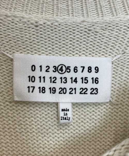 Maison Margiela（メゾンマルジェラ）Maison Margiela (メゾンマルジェラ) クラッシュドサイドスリッドニット ホワイト サイズ:Sの古着・服飾アイテム