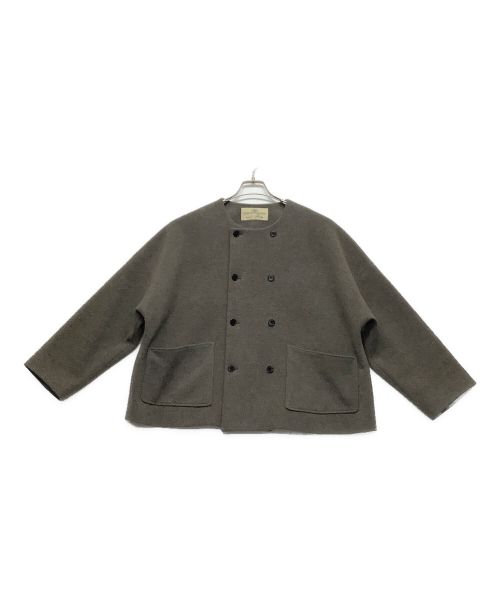 nest Robe（ネストローブ）nest Robe (ネストローブ) ウールカシミヤノーカラーダブルジャケット グレー サイズ:FREEの古着・服飾アイテム