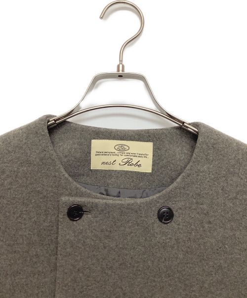nest Robe（ネストローブ）nest Robe (ネストローブ) ウールカシミヤノーカラーダブルジャケット グレー サイズ:FREEの古着・服飾アイテム
