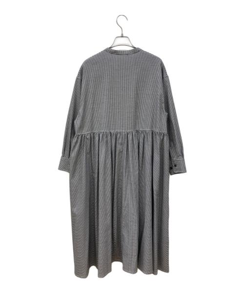 12closet（トゥエルブクローゼット）12closet (トゥエルブクローゼット) 千鳥格子柄ギャザーワンピース ブラック サイズ:FREEの古着・服飾アイテム