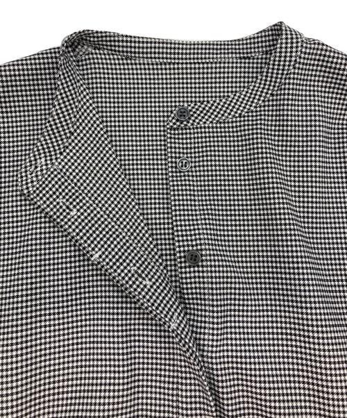 12closet（トゥエルブクローゼット）12closet (トゥエルブクローゼット) 千鳥格子柄ギャザーワンピース ブラック サイズ:FREEの古着・服飾アイテム