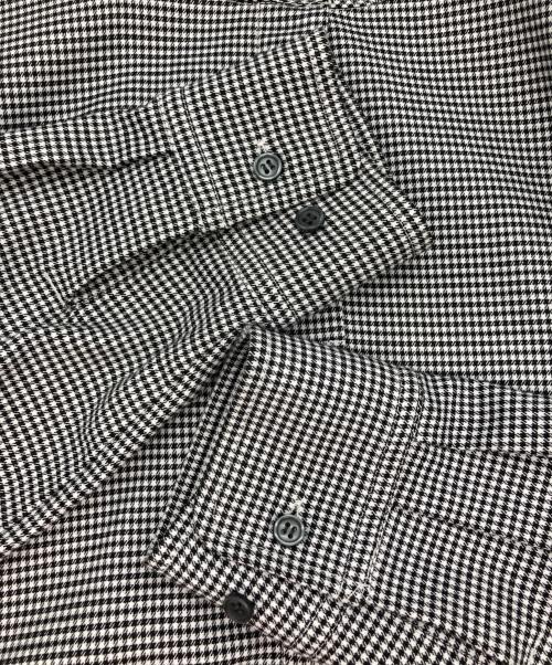 12closet（トゥエルブクローゼット）12closet (トゥエルブクローゼット) 千鳥格子柄ギャザーワンピース ブラック サイズ:FREEの古着・服飾アイテム