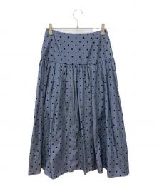 La TOTALITE（ラ ト―タリテ）の古着「ドットフロッキーボリュームスカート」｜グレー