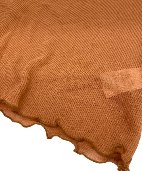 hakuji（ハクジ）hakuji (ハクジ) Sheer rib ロングスリーブ プルオーバー ブラウン サイズ:FREEの古着・服飾アイテム