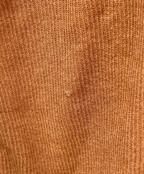 hakuji（ハクジ）hakuji (ハクジ) Sheer rib ロングスリーブ プルオーバー ブラウン サイズ:FREEの古着・服飾アイテム