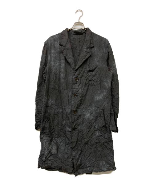 Yohji Yamamoto pour homme（ヨウジヤマモト プールオム）Yohji Yamamoto pour homme (ヨウジヤマモト プールオム) 14SS 製品染め皴加工コート ブラック×グレー サイズ:3の古着・服飾アイテム