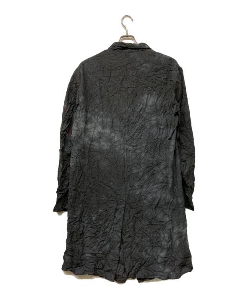 Yohji Yamamoto pour homme（ヨウジヤマモト プールオム）Yohji Yamamoto pour homme (ヨウジヤマモト プールオム) 14SS 製品染め皴加工コート ブラック×グレー サイズ:3の古着・服飾アイテム