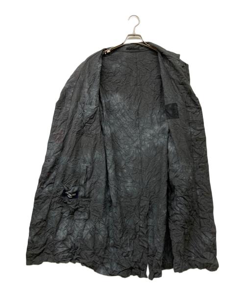 Yohji Yamamoto pour homme（ヨウジヤマモト プールオム）Yohji Yamamoto pour homme (ヨウジヤマモト プールオム) 14SS 製品染め皴加工コート ブラック×グレー サイズ:3の古着・服飾アイテム