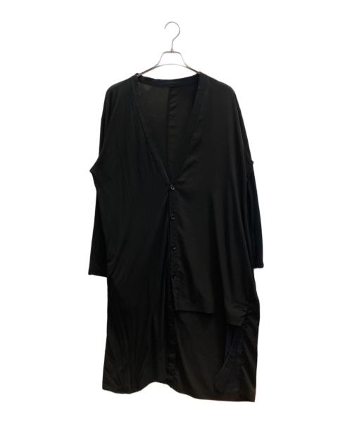 GROUND Y（グラウンドワイ）GROUND Y (グラウンドワイ) 切替ロングカーディガン ブラック サイズ:3の古着・服飾アイテム