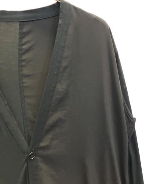 GROUND Y（グラウンドワイ）GROUND Y (グラウンドワイ) 切替ロングカーディガン ブラック サイズ:3の古着・服飾アイテム