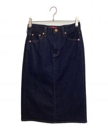 RED CARD×To b. by agnes b.（レッドカード×トゥービー バイ アニエスベー）の古着「デニムミディスカート」｜インディゴ