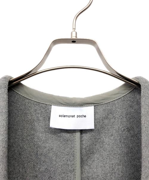 solamonat poche（ソラモナ ポッシェ）solamonat poche (ソラモナ ポッシェ) ウール混メルトンロングワイドベスト グレー サイズ:不明の古着・服飾アイテム