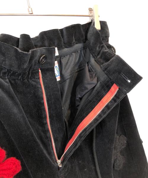SYUMAN.（シュウマン）SYUMAN. (シュウマン) Ravioli Easy Trousers Type Velours ブラック サイズ:１の古着・服飾アイテム