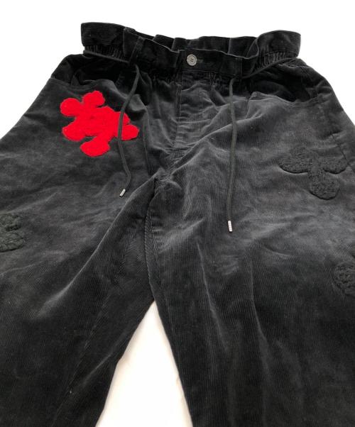 SYUMAN.（シュウマン）SYUMAN. (シュウマン) Ravioli Easy Trousers Type Velours ブラック サイズ:１の古着・服飾アイテム